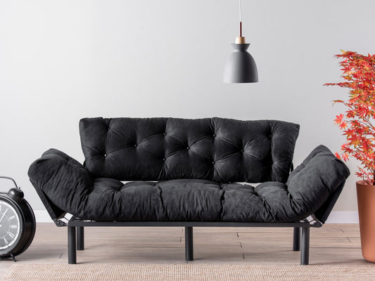 Sofa 3-Seat Sofa-Lova Nitta Triple - Juoda Juoda 859FTN1357 Spalva: Juoda
