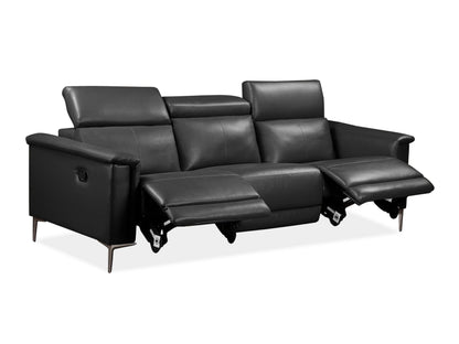 Sofa reglaineris Lund Sofa 3 Seater with 2 Rankinis Reglaineris 1208441, Medžiagos tipas: Natūrali oda, Spalva: Pilka