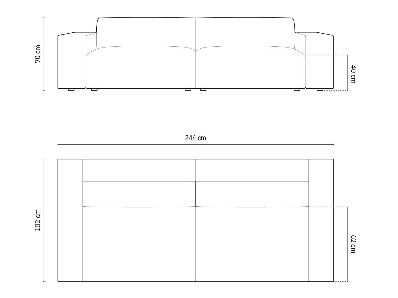 Sofa Jodie 4 seater, Spalva: Megan 367