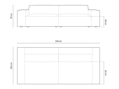 Sofa Jodie 4 seater, Spalva: Megan 367