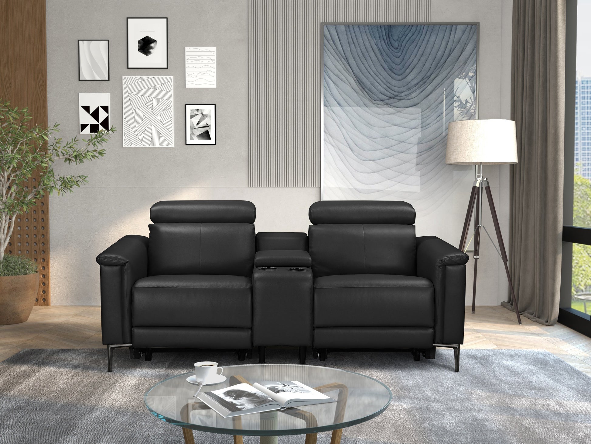 Sofa reglaineris Lund Lund Dvigulės Recl Man in odaPU juoda 1285337 (Juoda)