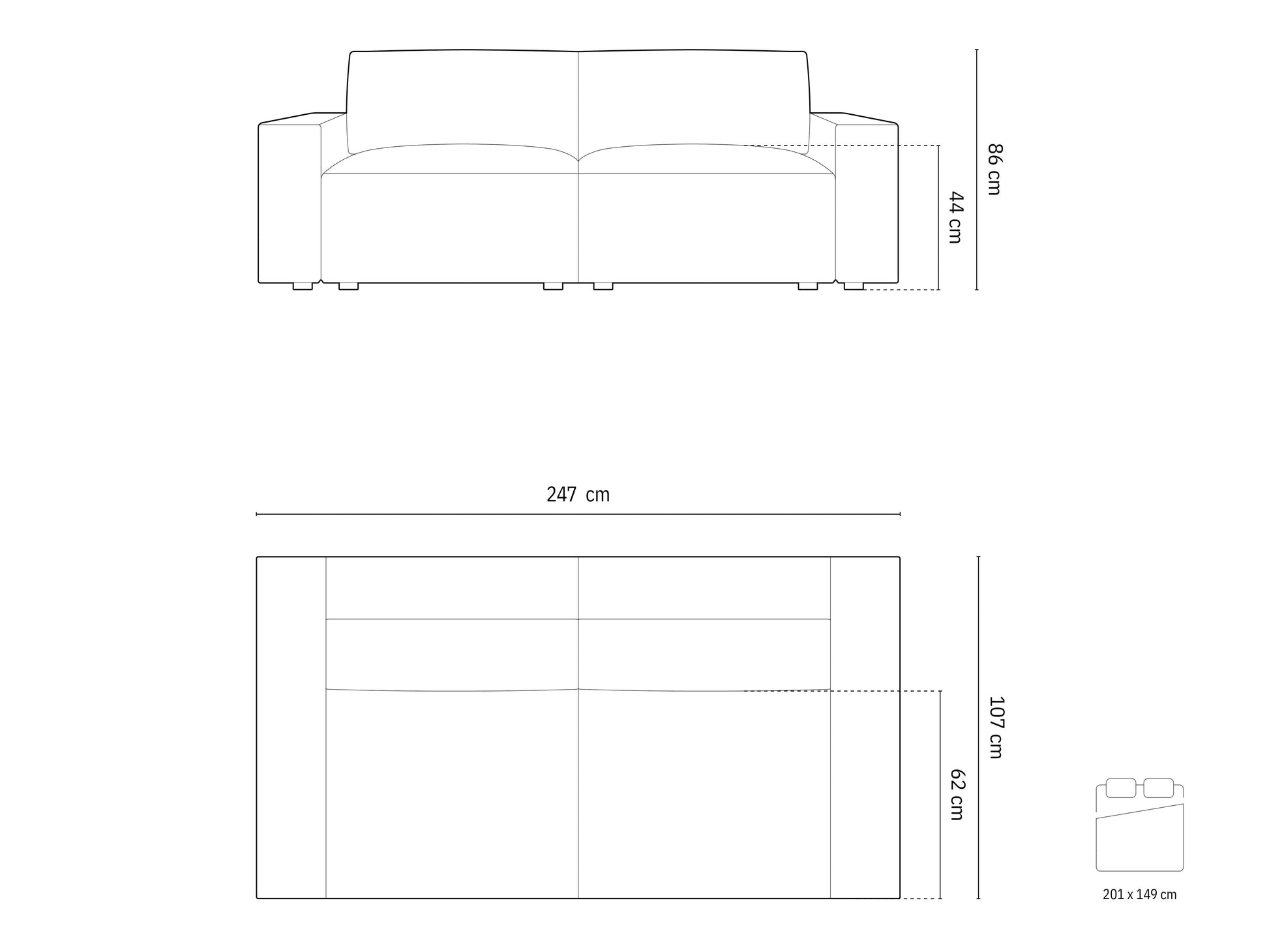 Sofa lova Jodie 3 seater 2, Spalva: Baloo 2090
