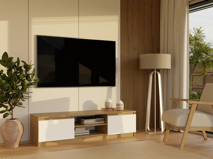 TV staliukas RTV Malwa 140 M-MP-RT-MAL-140-ARB, Spalva: Artisan ąžuolas + Balta