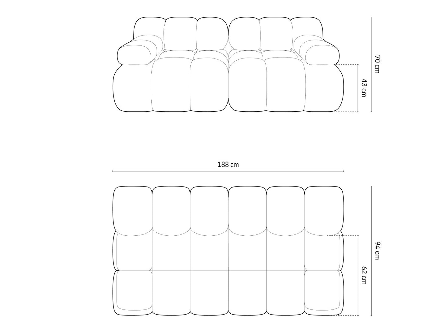 Modulinė sofa Bellis, Spalva: Riviera 26